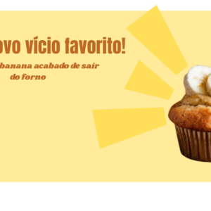 Muffin de banana com rodelas de banana
